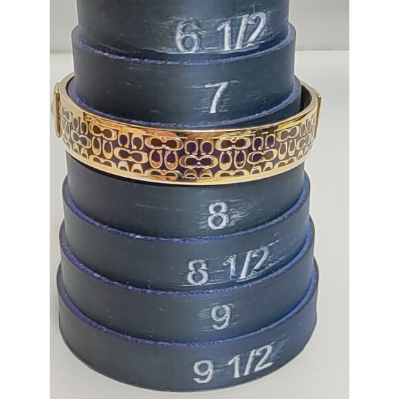 Coach Gold Tone & Black Signature C Statement Bangle Bracelet - Picture 3 of 4